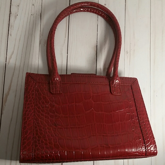 Liz Claiborne Burgundy Small Handbag Snap Closure Y2K 2000s Purse - Picture 4 of 8